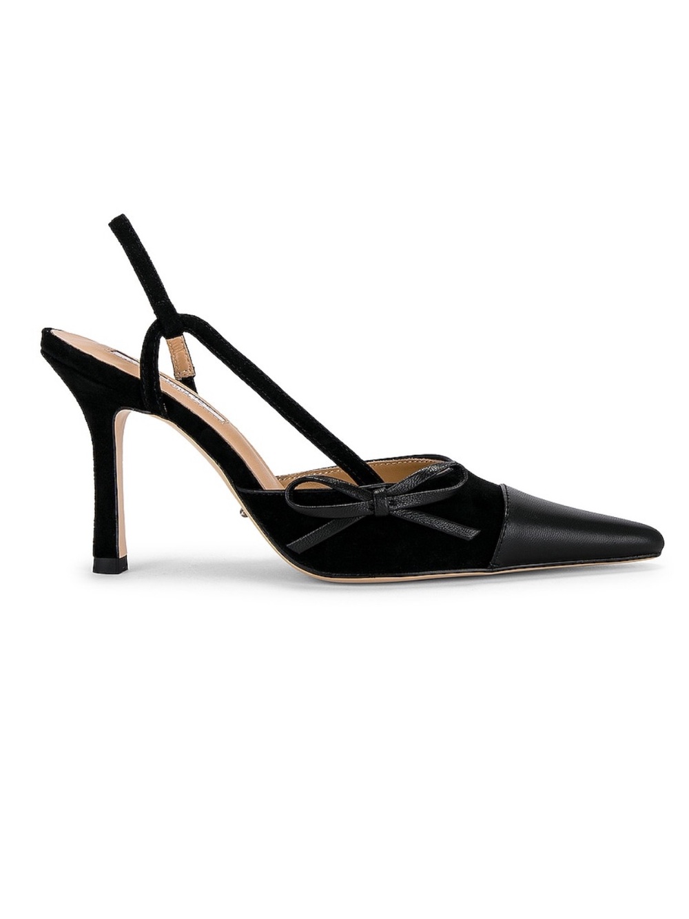 Tony Bianco Harmony Bow Detail Pointed Cap Toe Slingback in Black Revolve 8 - Picture 2 of 15